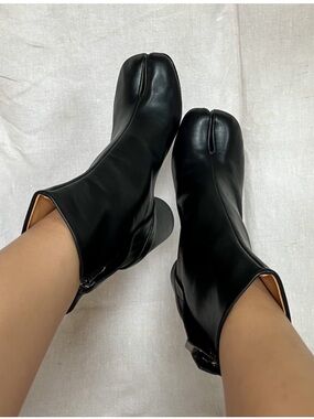 Black Tabi Split-Toe Ankle Boots